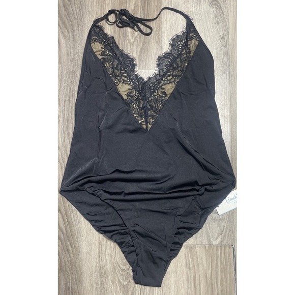 NWT‎ Beach Bunny FARRAH Lace One Piece Swimsuit 3X Black Beach Edgy Resort $225 - Picture 2 of 6
